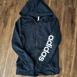 Hooded zip up adidas jacket - like new!